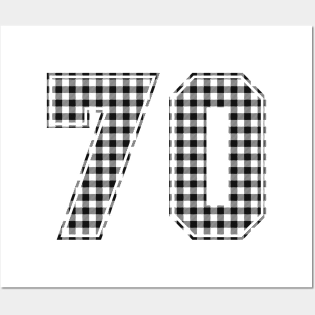 Plaid Number - 70 - Dark Wall Art by tavare